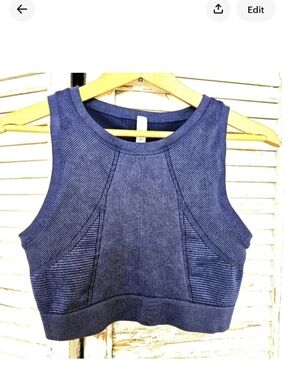 Aerie Offline Denim Blue Seamless Sports Bra M